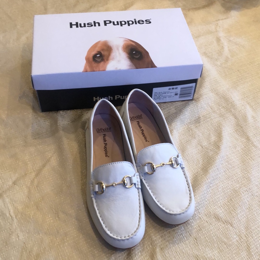 Hush puppies white loafer
